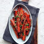 Gochujang Roasted Carrots, platter