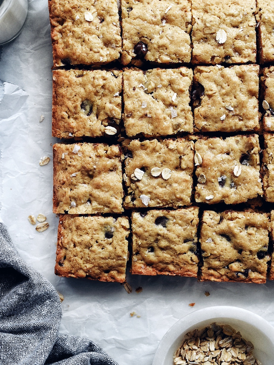 Salted Dark Chocolate Oatmeal Bars