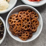 braised lotus root in small dish