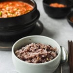 korean purple rice in bowl