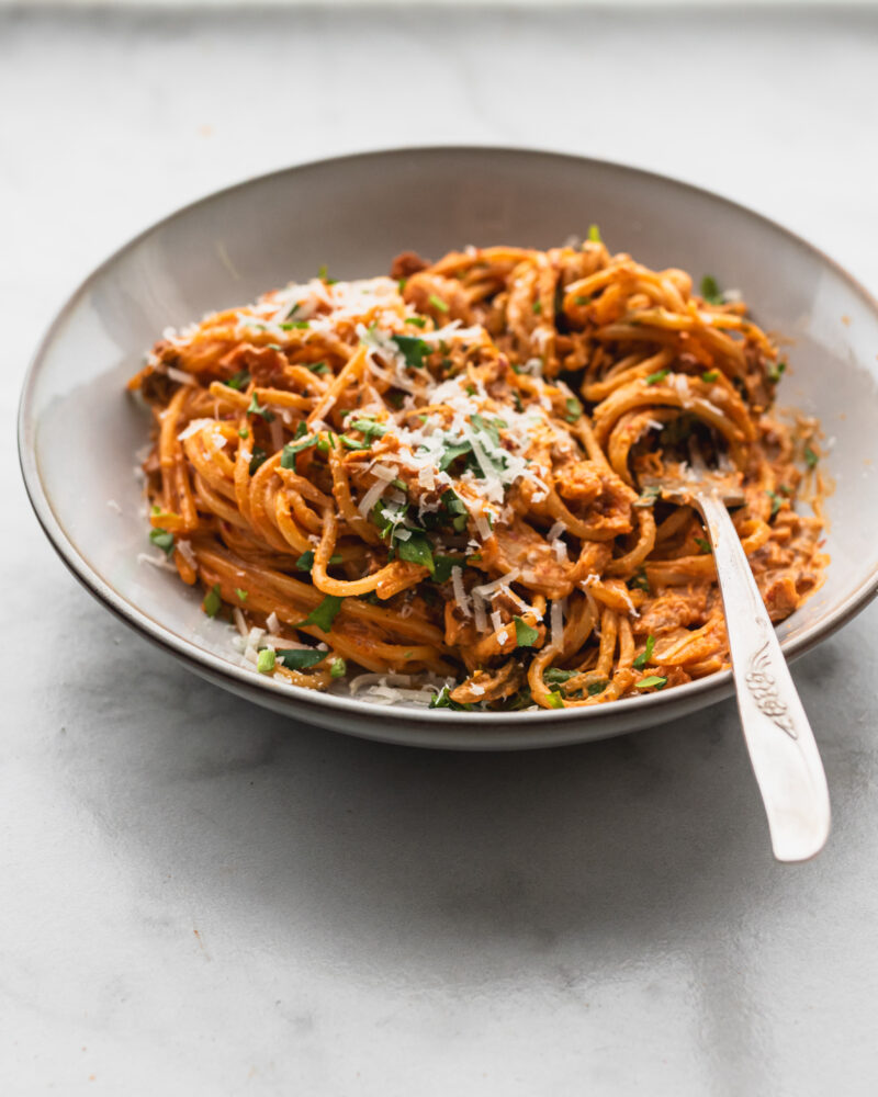 Easy + Creamy Kimchi Pasta with Bacon The Subversive Table