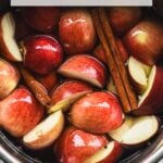 stainless steel pot filled with ingredients for korean apple tea