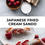 ingredients for japanese fried cream sando with strawberries