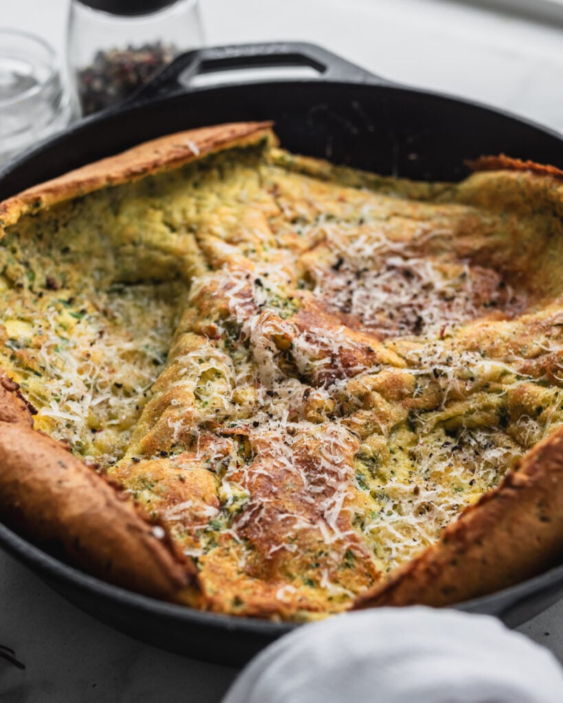 savory dutch baby in cast iron skillet