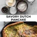 savory dutch pancake with ingredients on top
