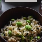 small bowl filled with edamame rice