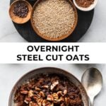 steel cut oatmeal with ingredients on top
