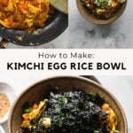 kimchi scrambled egg rice bowl step by step