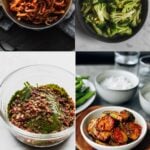 4 photos of korean side dishes (banchan)