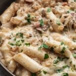 close up shot of carbonara tteokbokki