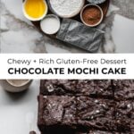 chocolate mochi brownies with ingredients