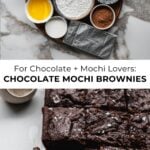 chocolate mochi brownies with ingredients